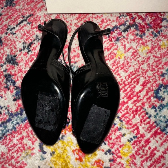 Black Leather Burberry Kitten Heels with Bow Size 38 - Picture 4 of 6
